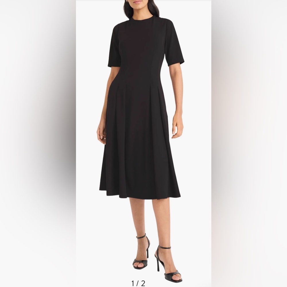 Maggy London Classic‎ Black Midi Dress